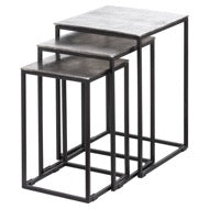 Farrah Collection Silver Nest Of Three Tables